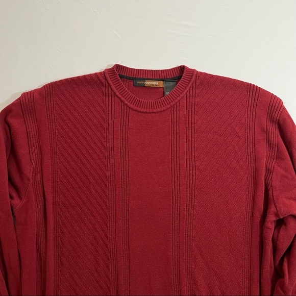 METRO CONCEPTS A Claiborne Company Men’s Burgundy Red Sweater, XL - Picture 2 of 6